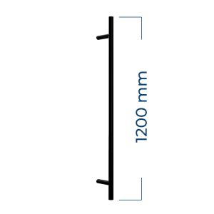 Apvali 1200 mm nerūdijančio plieno rankena JUODA