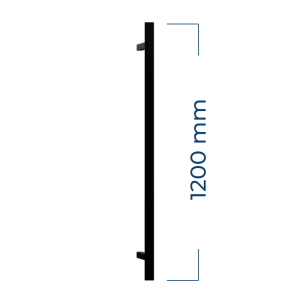 Stačiakampė 1200 mm nerūdijančio plieno rankena JUODA