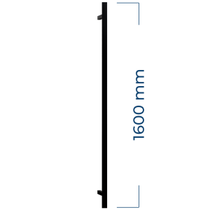 Stačiakampė 1200 mm nerūdijančio plieno rankena JUODA