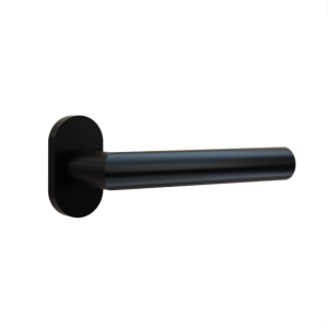 Premium steel oval lever handle BLACK