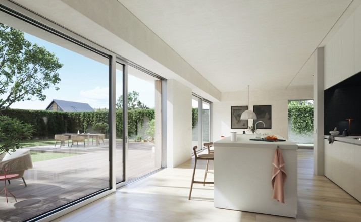 Elegant aluminiumskjutdörr i minimalistisk design