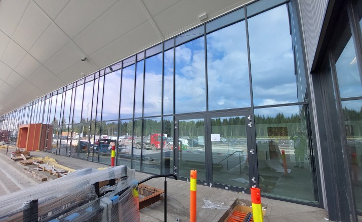 Curtain wall-fasader levererade till Gardermoen kongresshall