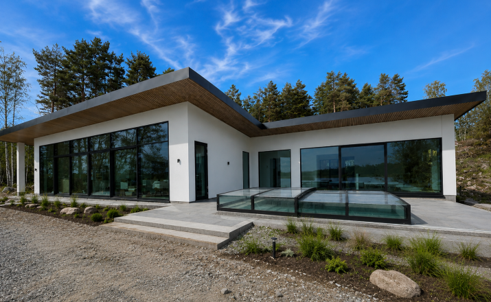 Private Villa Saers 2 Enköping – Strømmen façades with Schüco aluminium systems